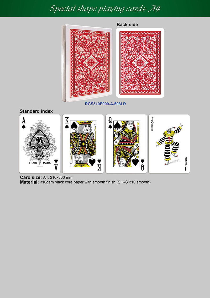 A4 playing cards